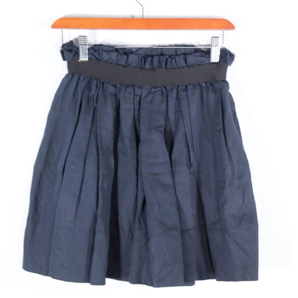 Etoile Isabel Marant Women's US4 Blue Denim Pleated Circle Paperbag Mini Skirt